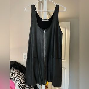 Zara Black Leather/Knit mini dress.